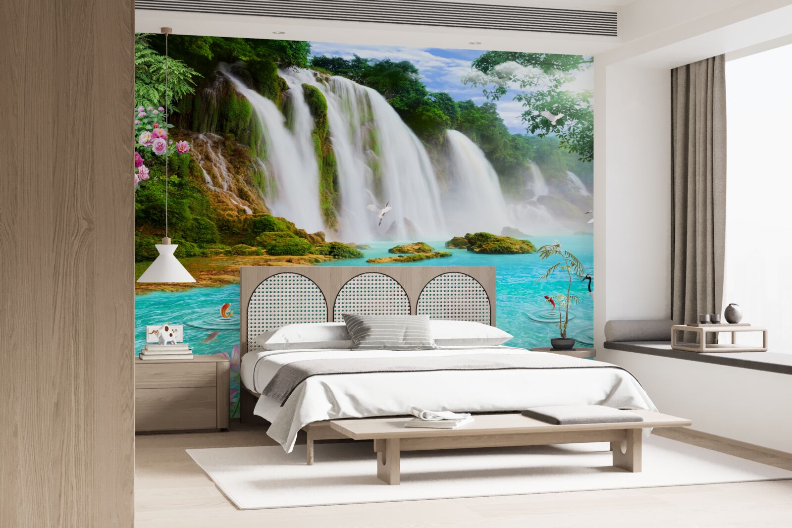 Фотошпалери вода в лебединому водоспаді кришталево блакитна