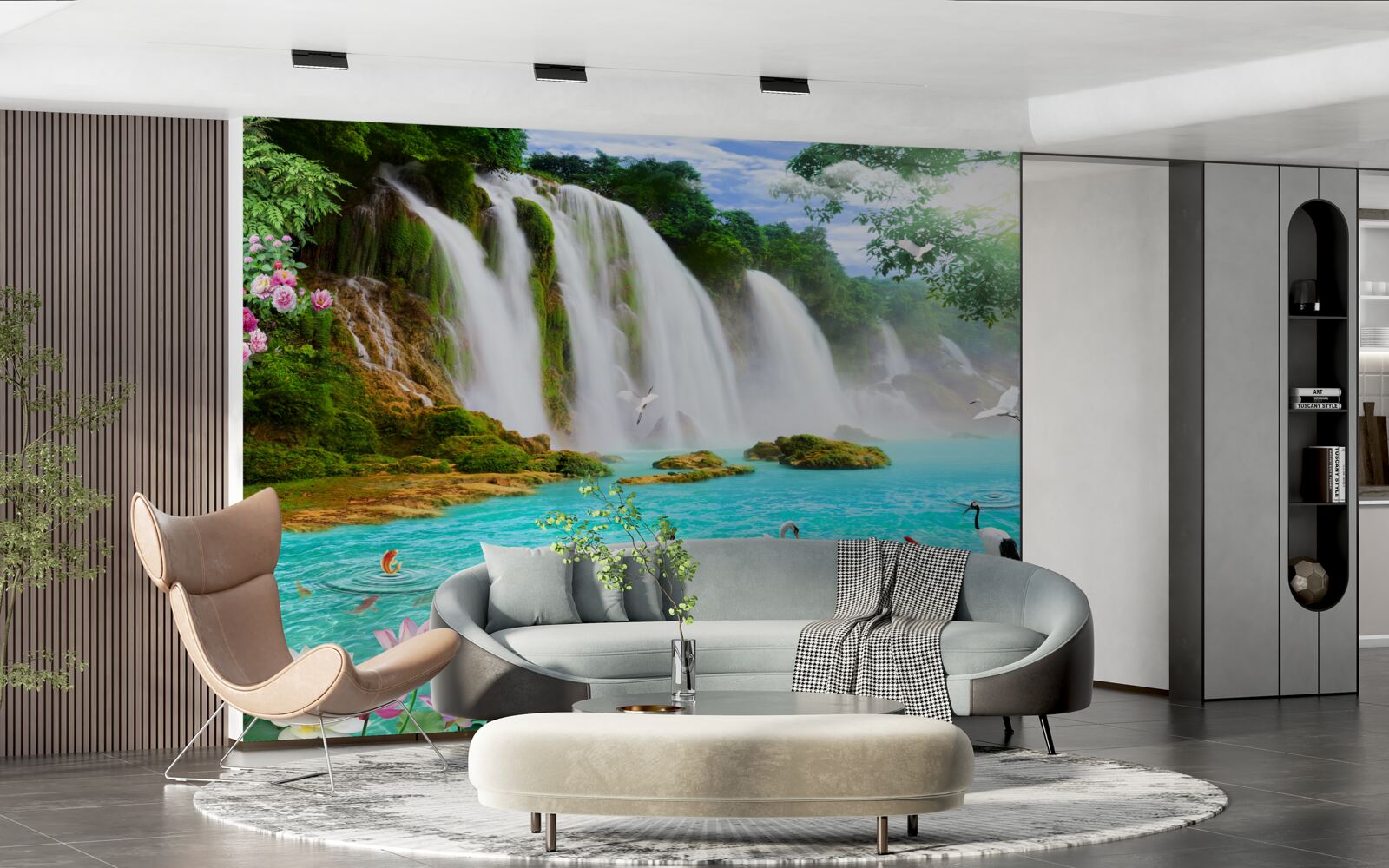 Фотошпалери вода в лебединому водоспаді кришталево блакитна