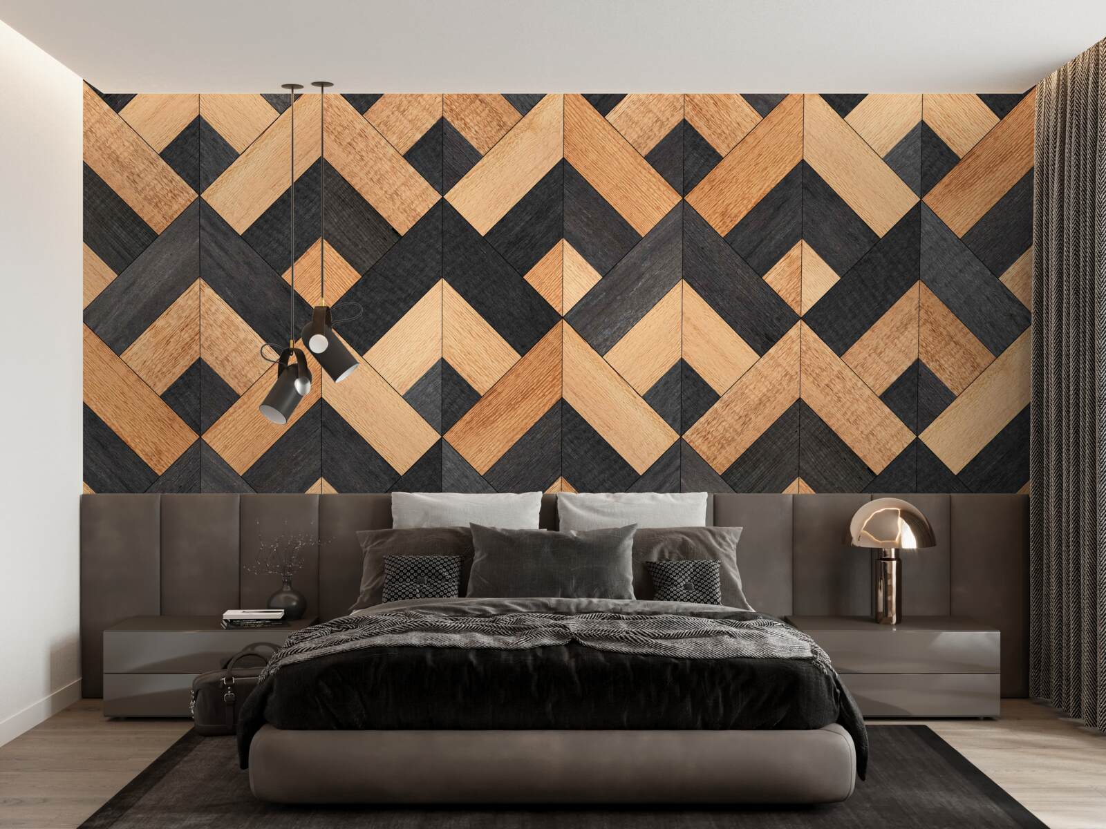 Фотошпалери переплетення темної та світлої деревини