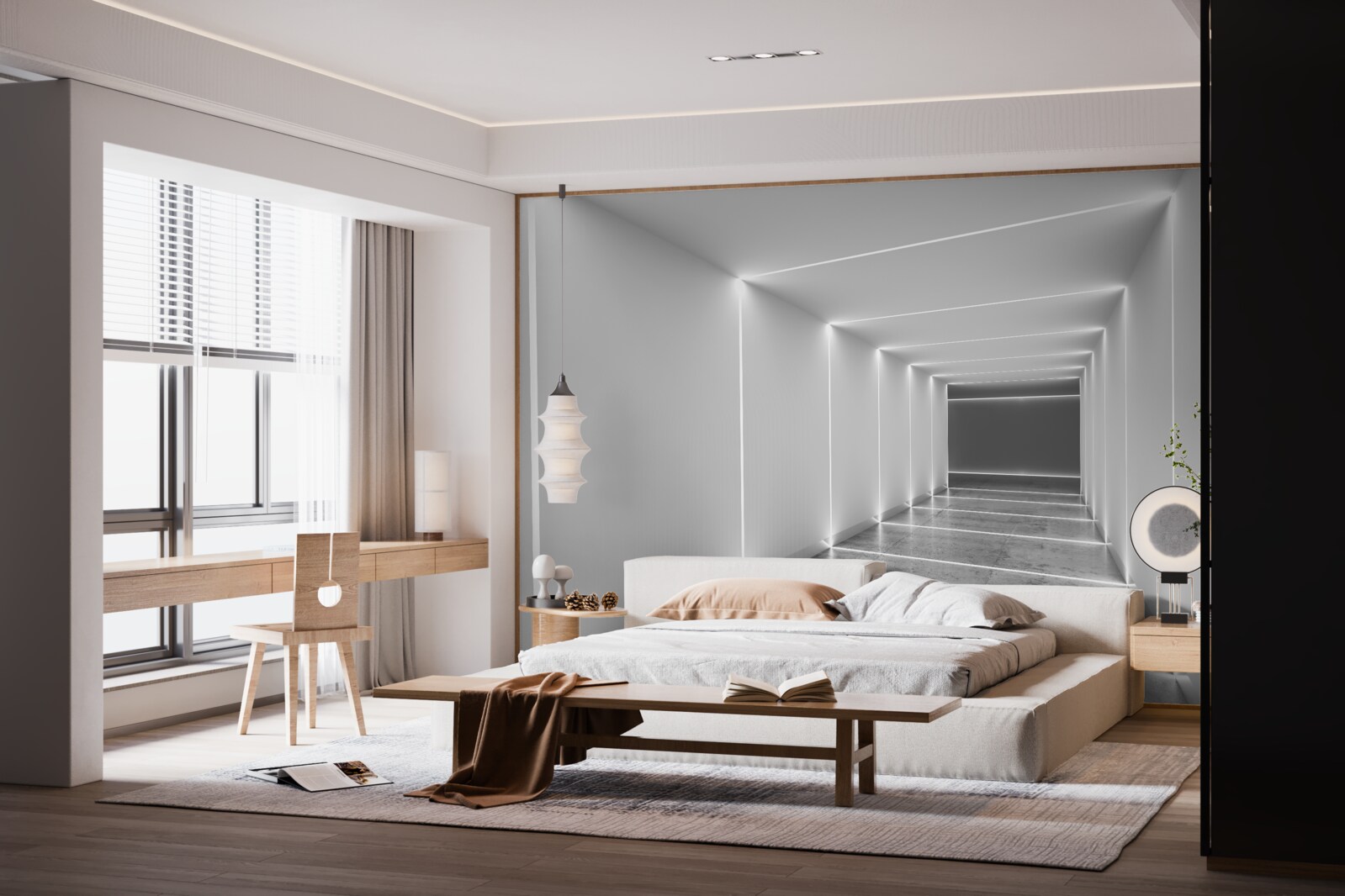 Фотошпалери прохід, освітлений білим світлом