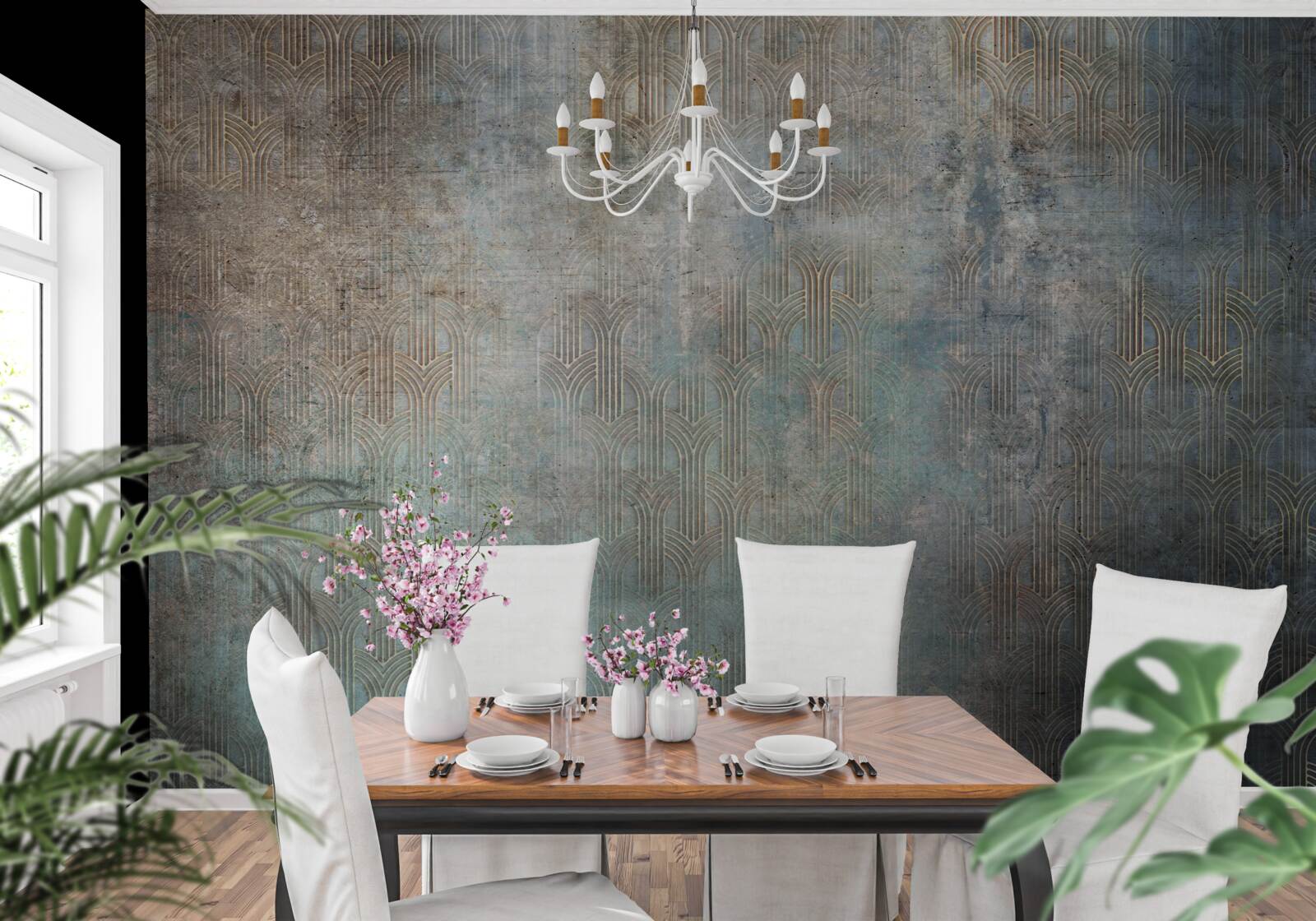 Фотошпалери дощ, що падає на воду вночі