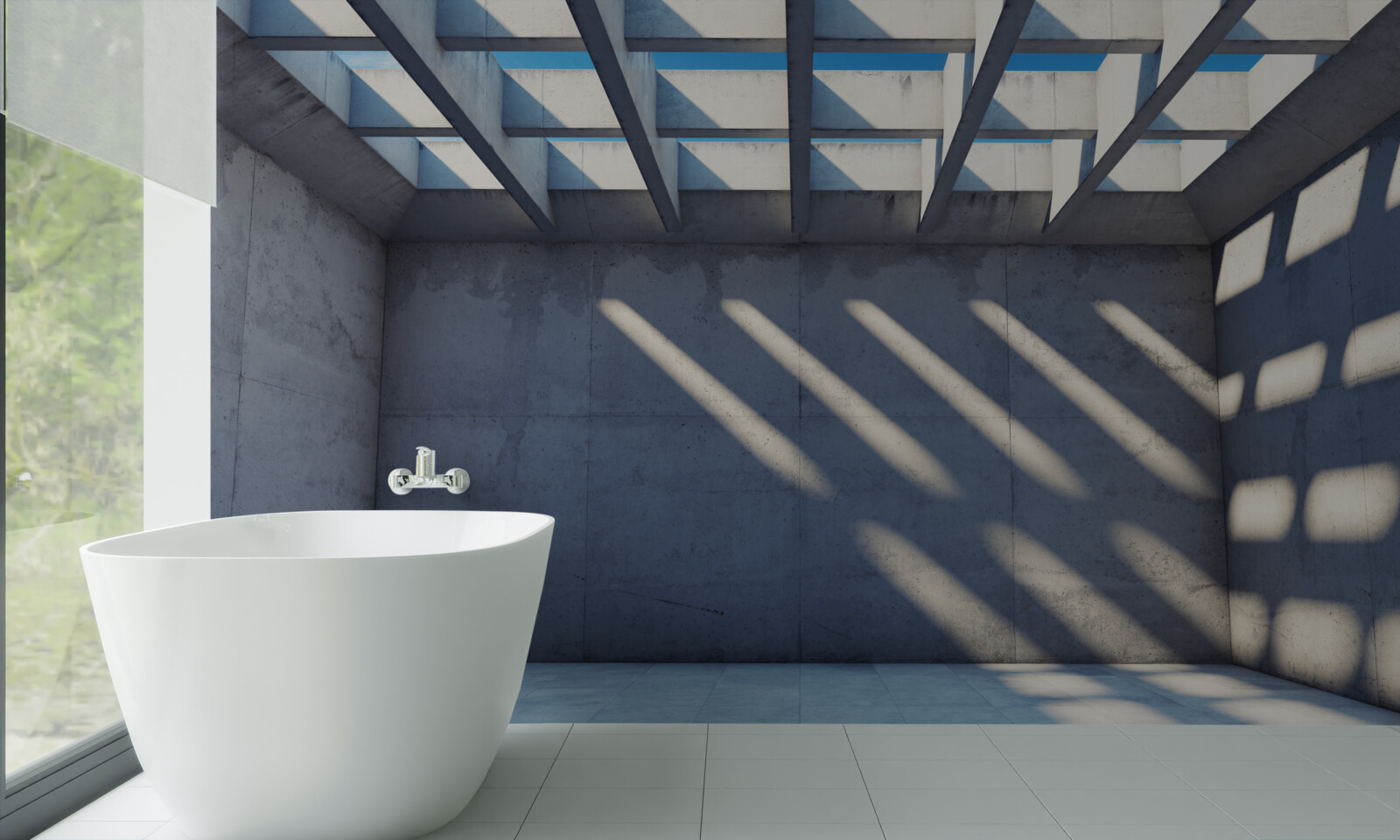 Фотошпалери сітчаста стеля з квадратним візерунком і прозорістю