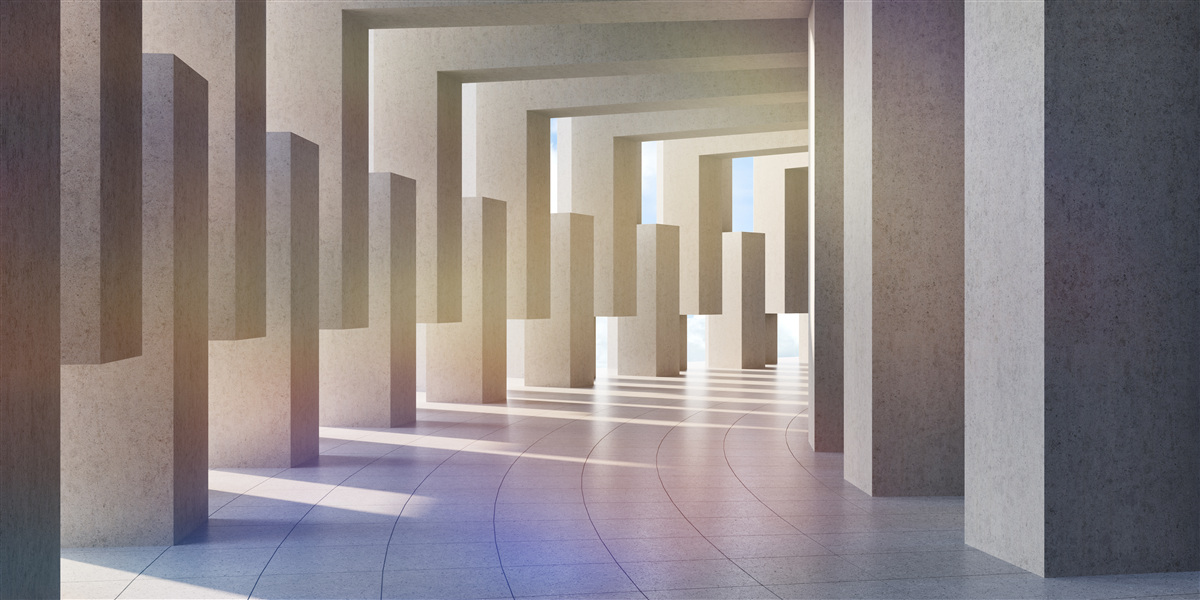 Фотошпалери тунель з арками, що тягнуться до нескінченності