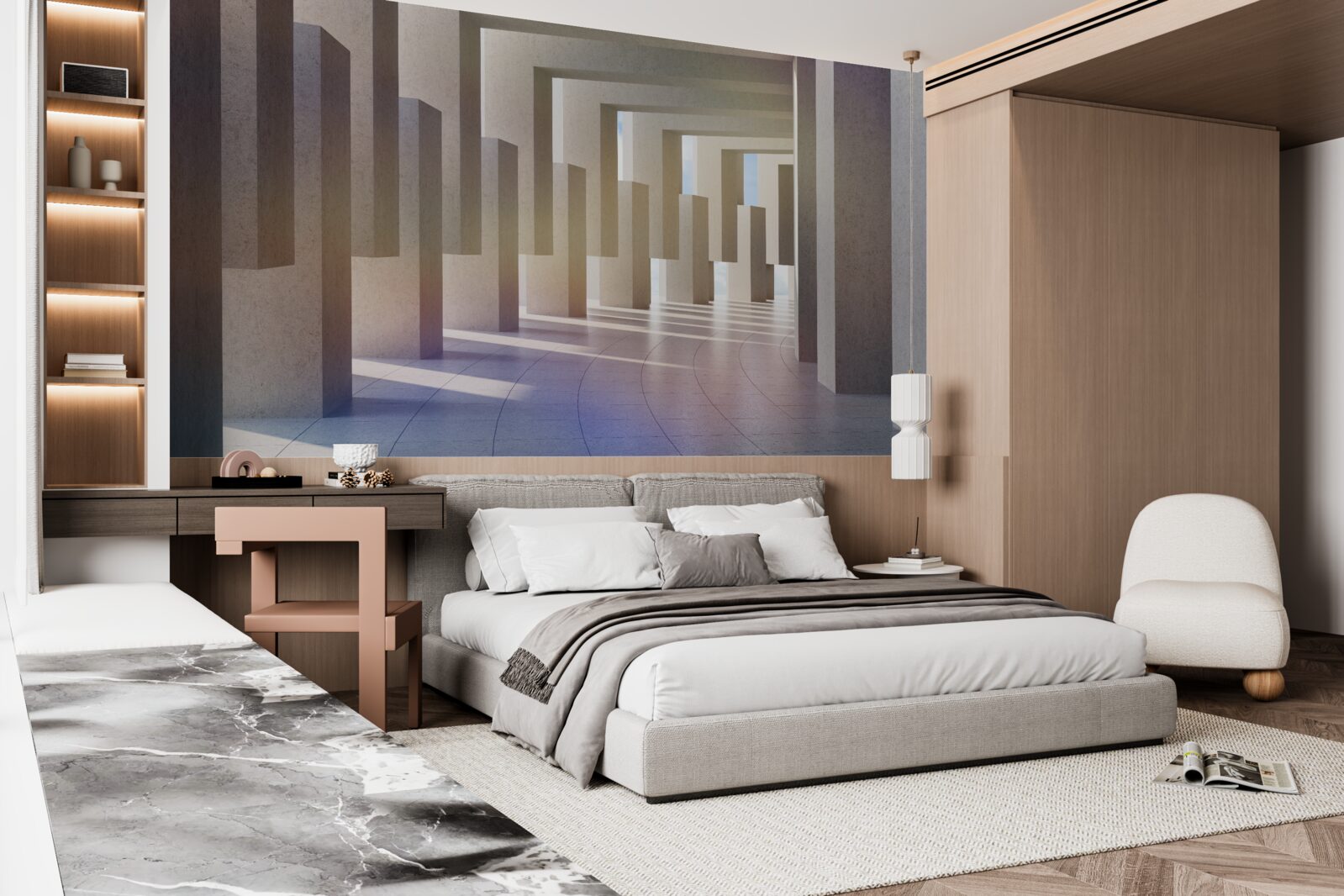 Фотошпалери тунель з арками, що тягнуться до нескінченності