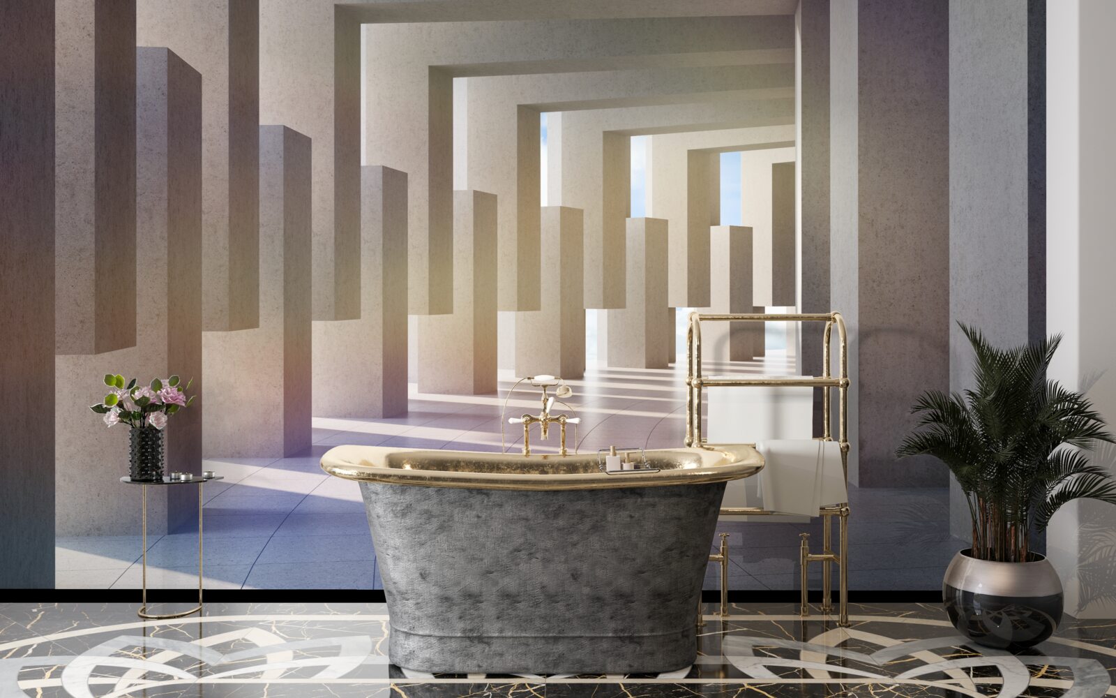 Фотошпалери тунель з арками, що тягнуться до нескінченності