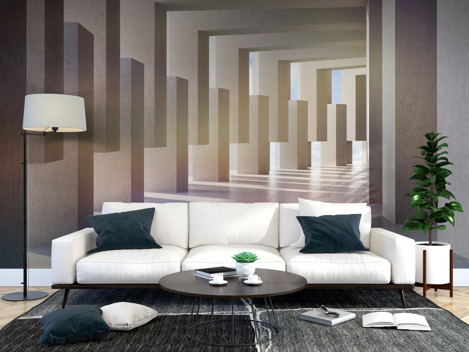 Фотошпалери тунель з арками, що тягнуться до нескінченності