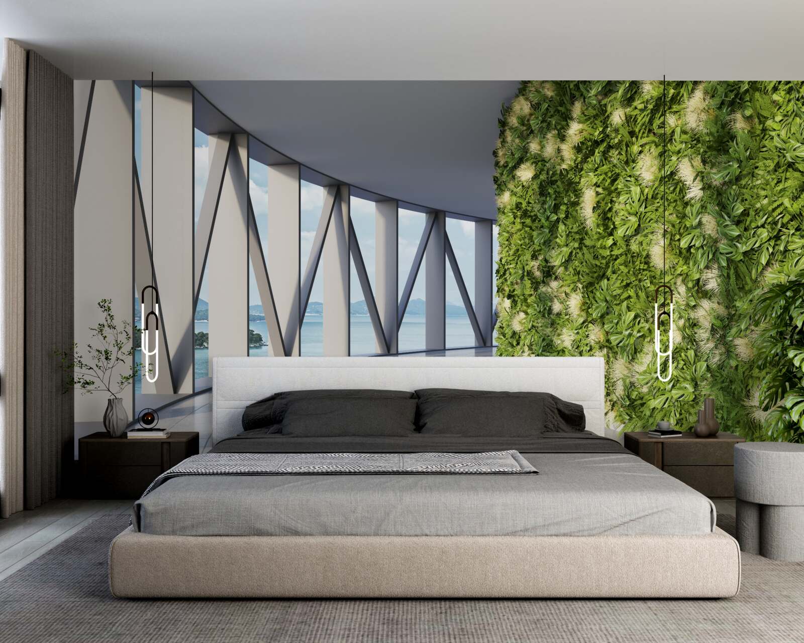 Фотошпалери світло-зелений обертовий коридор