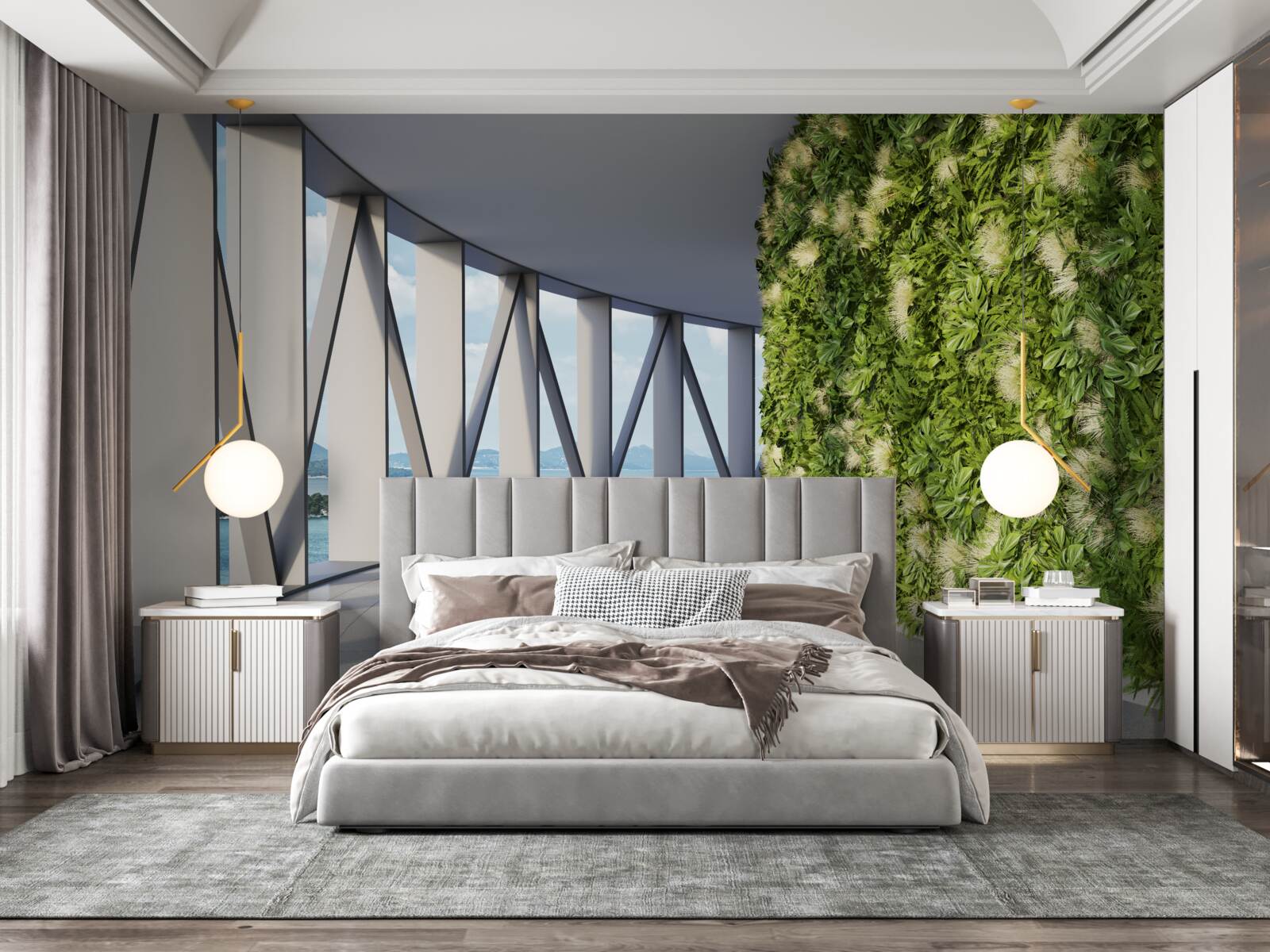 Фотошпалери світло-зелений обертовий коридор