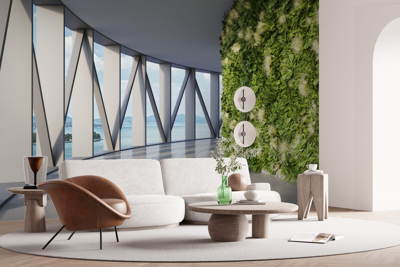 Фотошпалери світло-зелений обертовий коридор