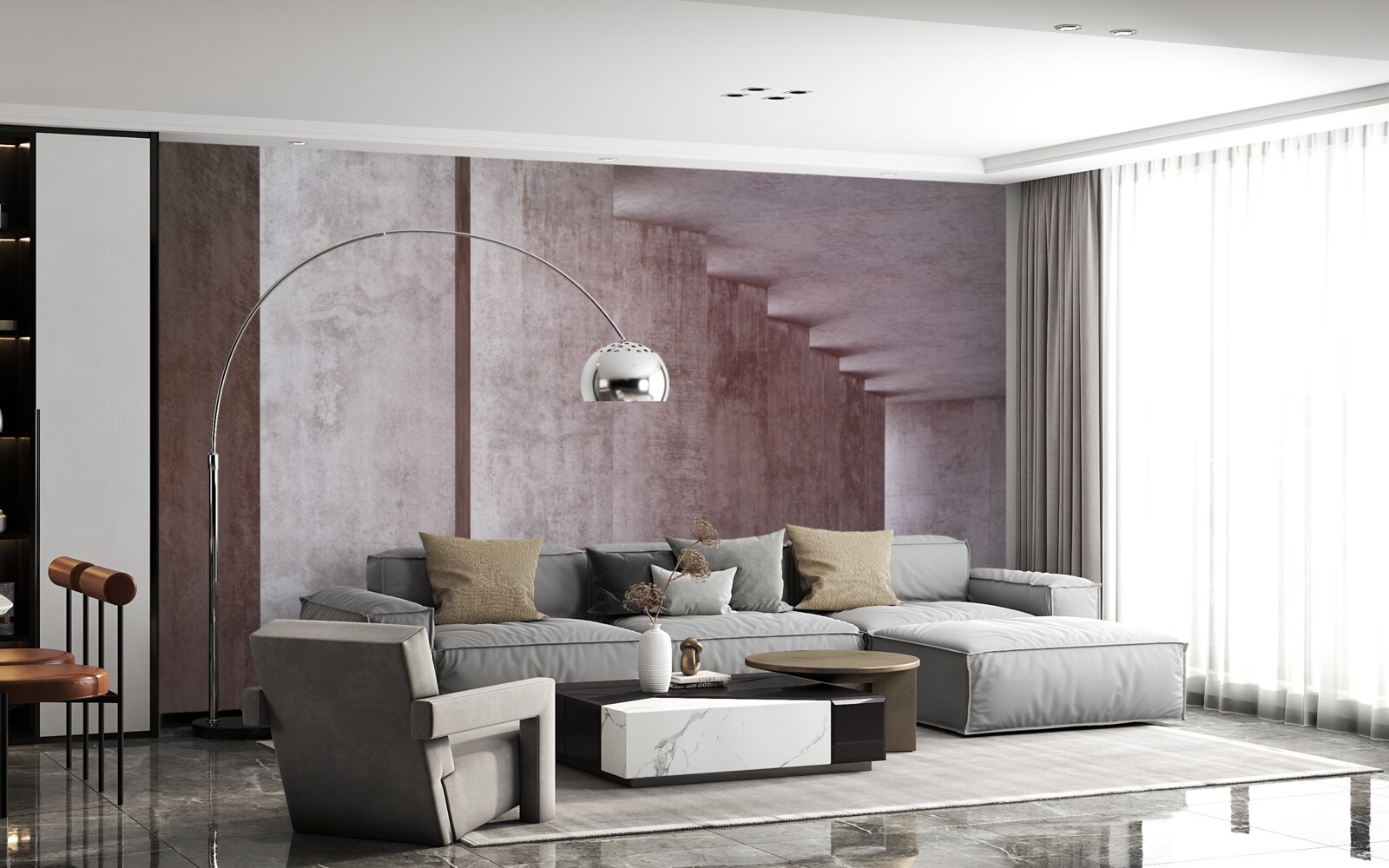 Фотошпалери легка колонада без вигинів