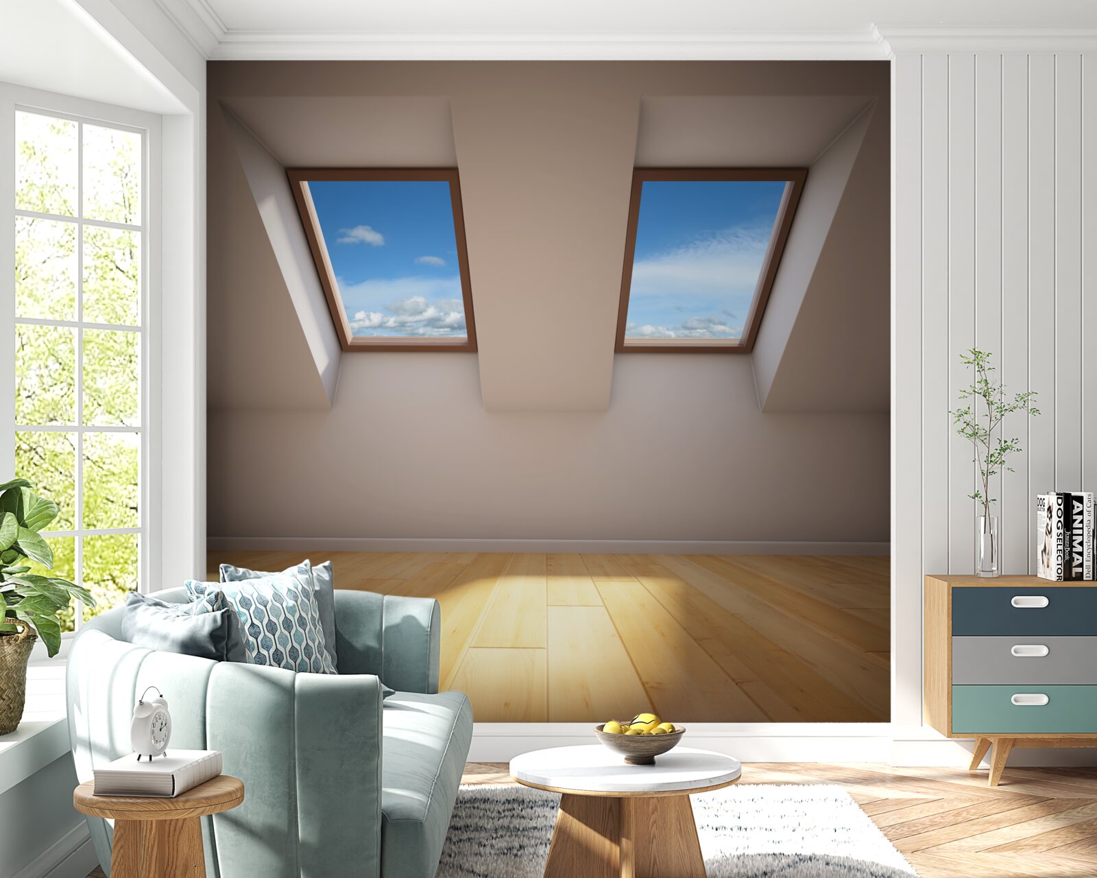 Фотошпалери верхній рівень з видом на небо