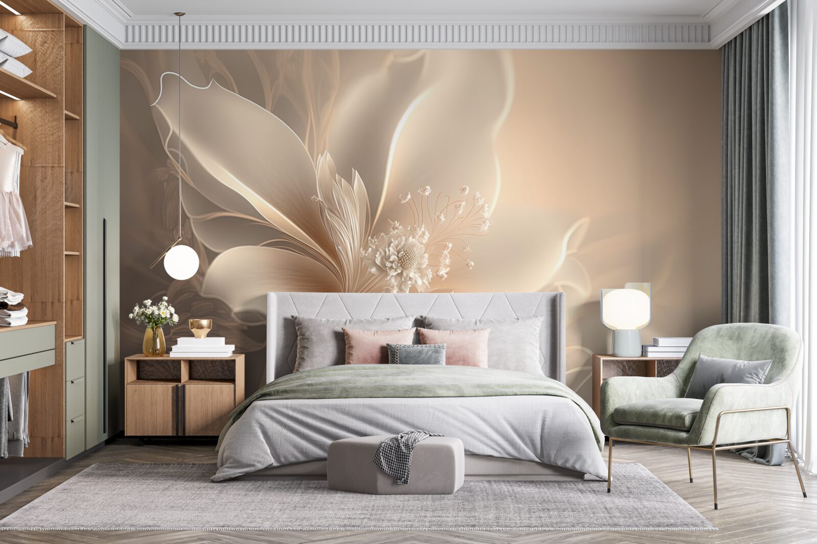 Фотошпалери елегантна біла квітка