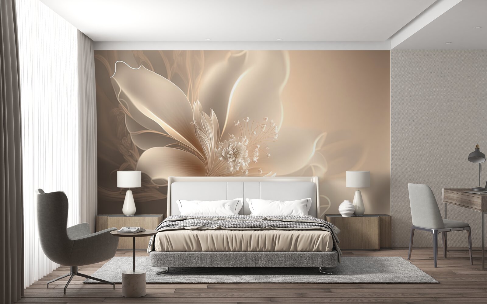 Фотошпалери елегантна біла квітка