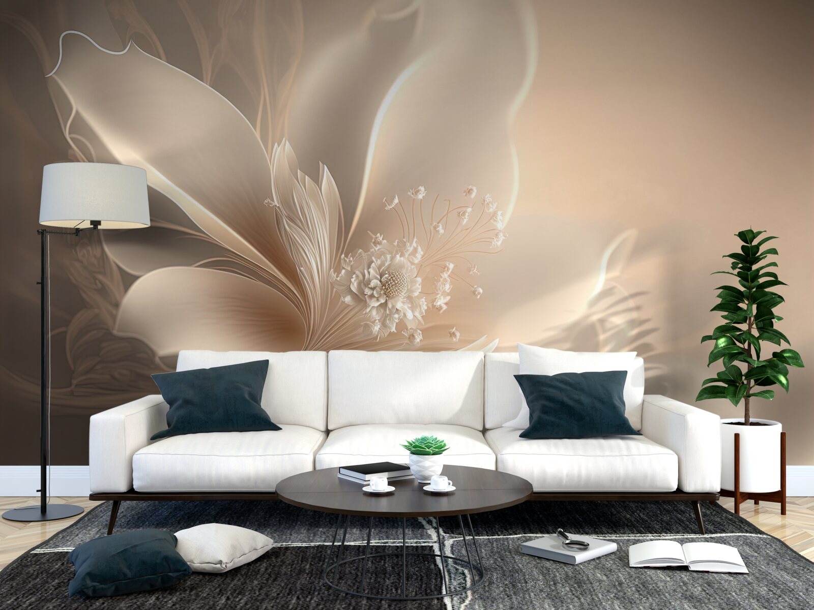 Фотошпалери елегантна біла квітка