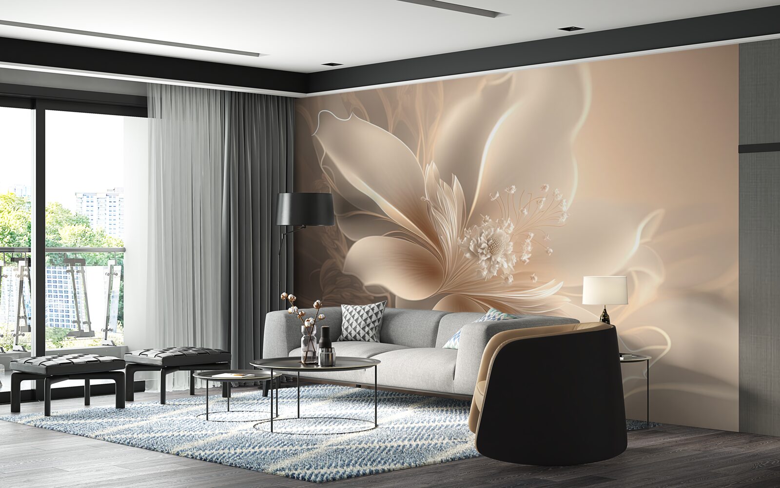 Фотошпалери елегантна біла квітка