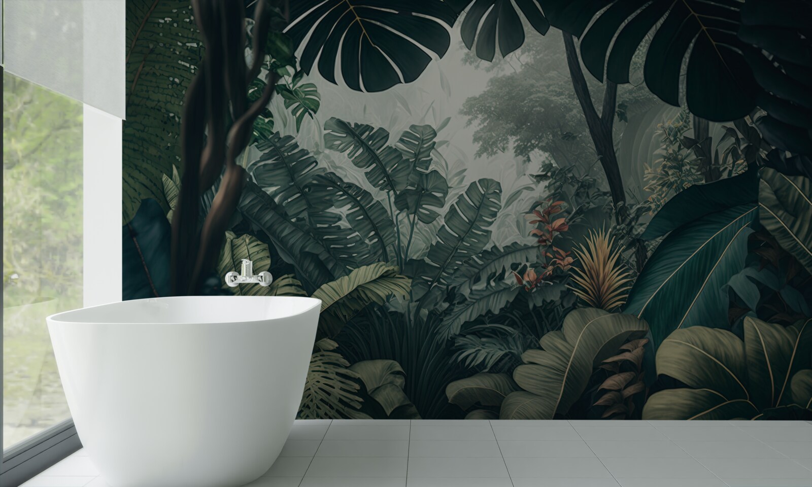 Фотошпалери пишна тропічна рослинність