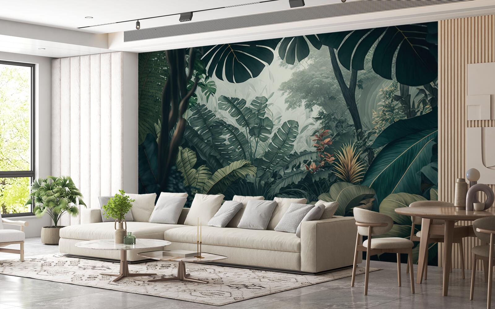 Фотошпалери пишна тропічна рослинність