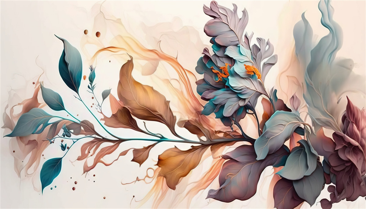 Фотошпалери осіння гілка, вкрита листям