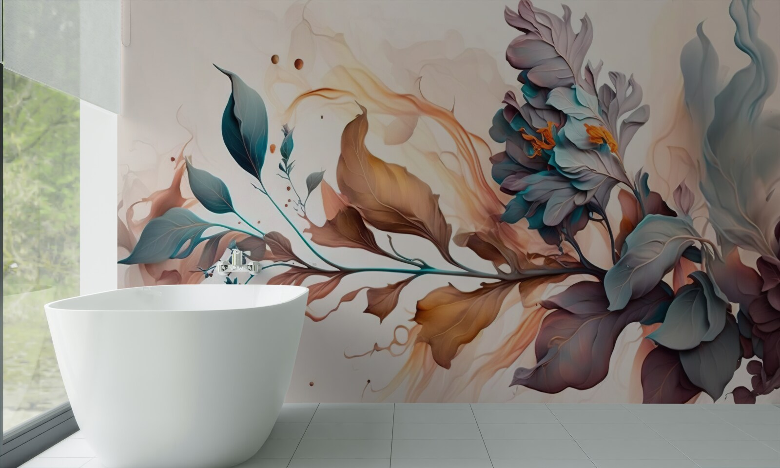 Фотошпалери осіння гілка, вкрита листям