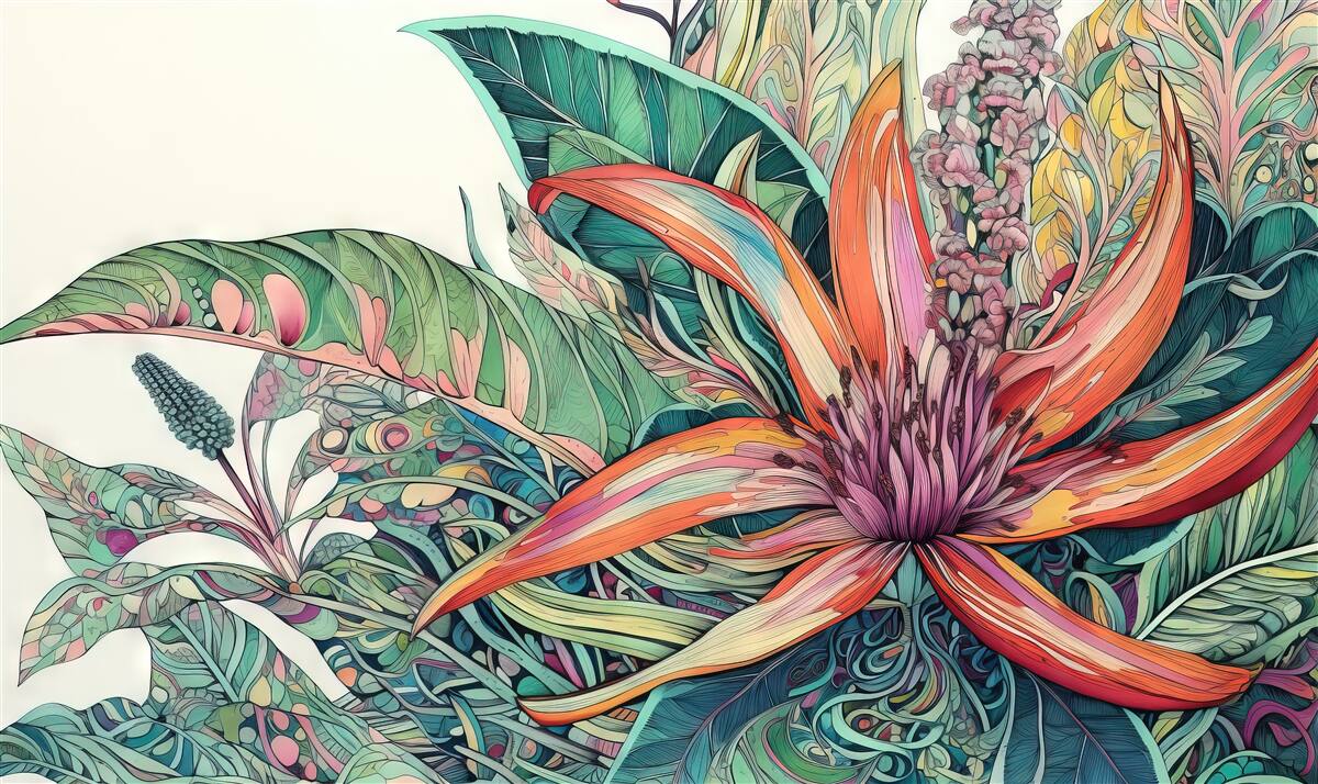 Фотошпалери розкритий бутон агресивної рослини