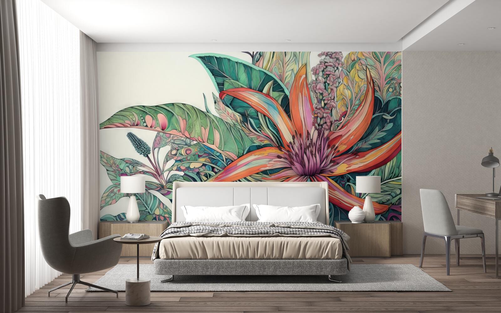 Фотошпалери розкритий бутон агресивної рослини