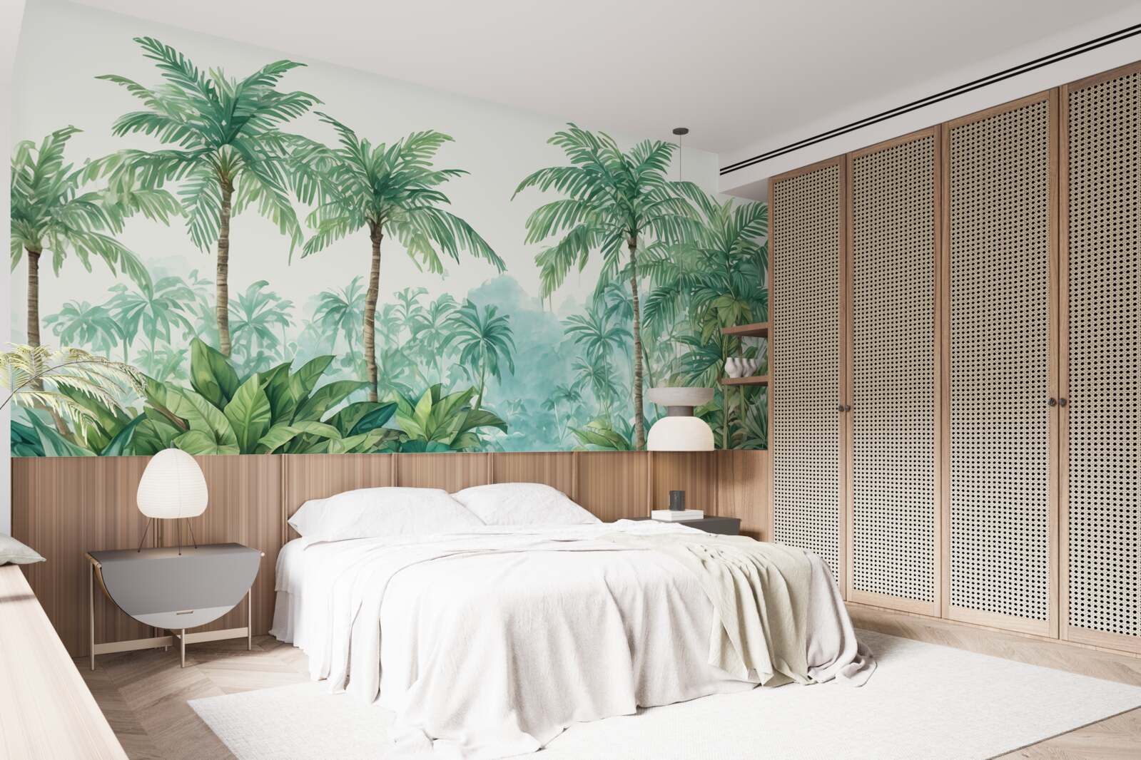 Фотошпалери тропічні пальми під дощем