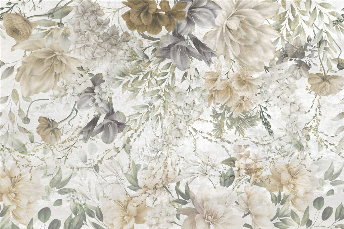 Фотошпалери концепція з осіннього листя та квітів