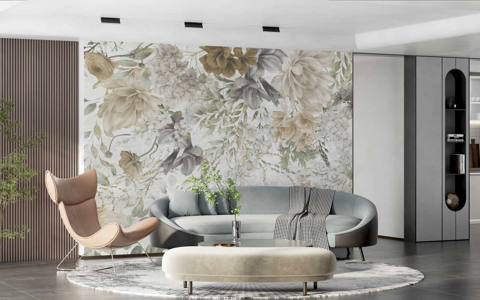 Фотошпалери концепція з осіннього листя та квітів