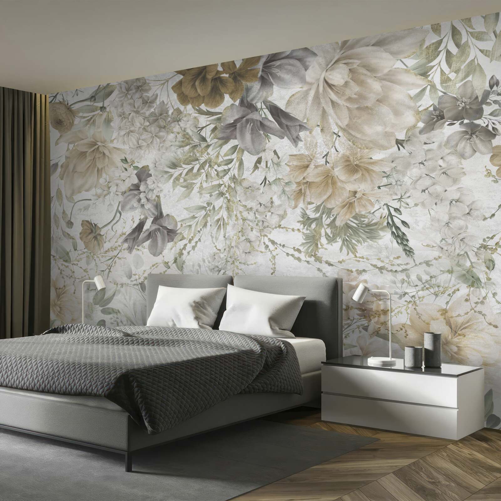 Фотошпалери концепція з осіннього листя та квітів