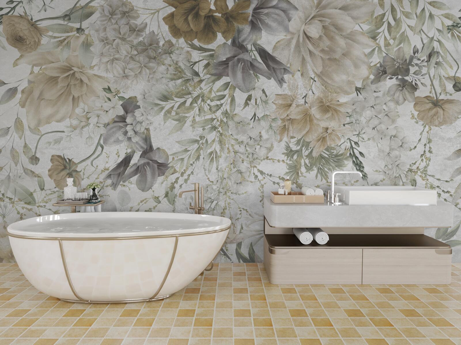 Фотошпалери концепція з осіннього листя та квітів