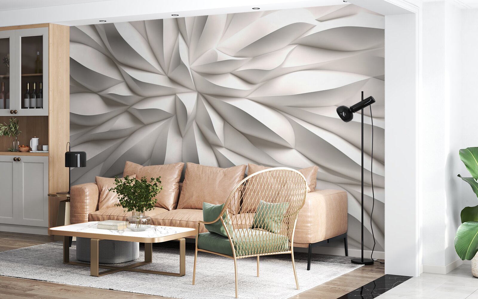 Фотошпалери квітковий центр в абстракції