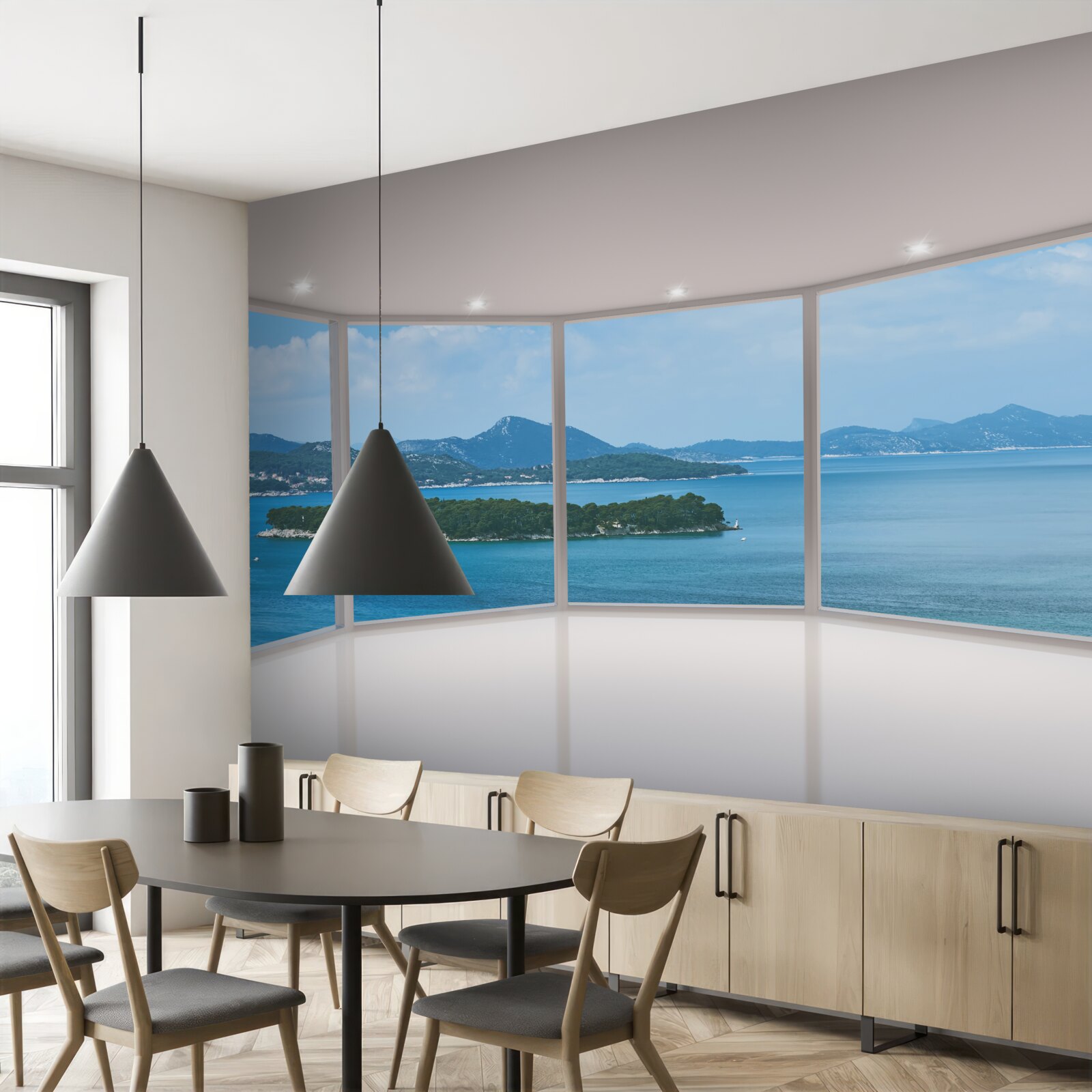 Фотошпалери дивовижний панорамний вид на океан прямо з вікон