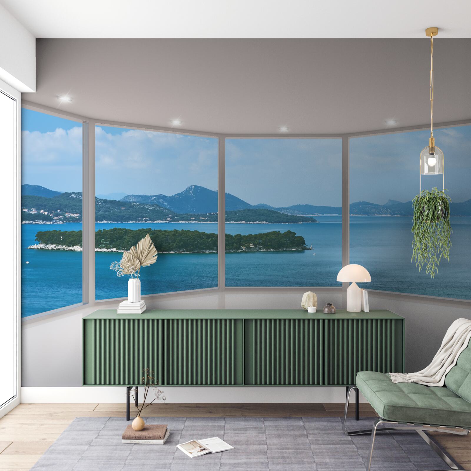 Фотошпалери дивовижний панорамний вид на океан прямо з вікон