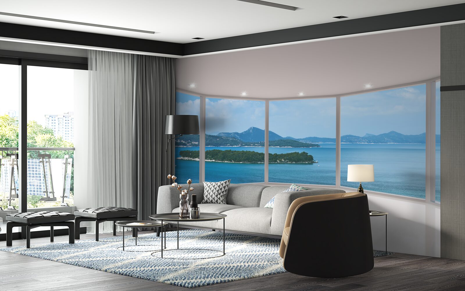 Фотошпалери дивовижний панорамний вид на океан прямо з вікон