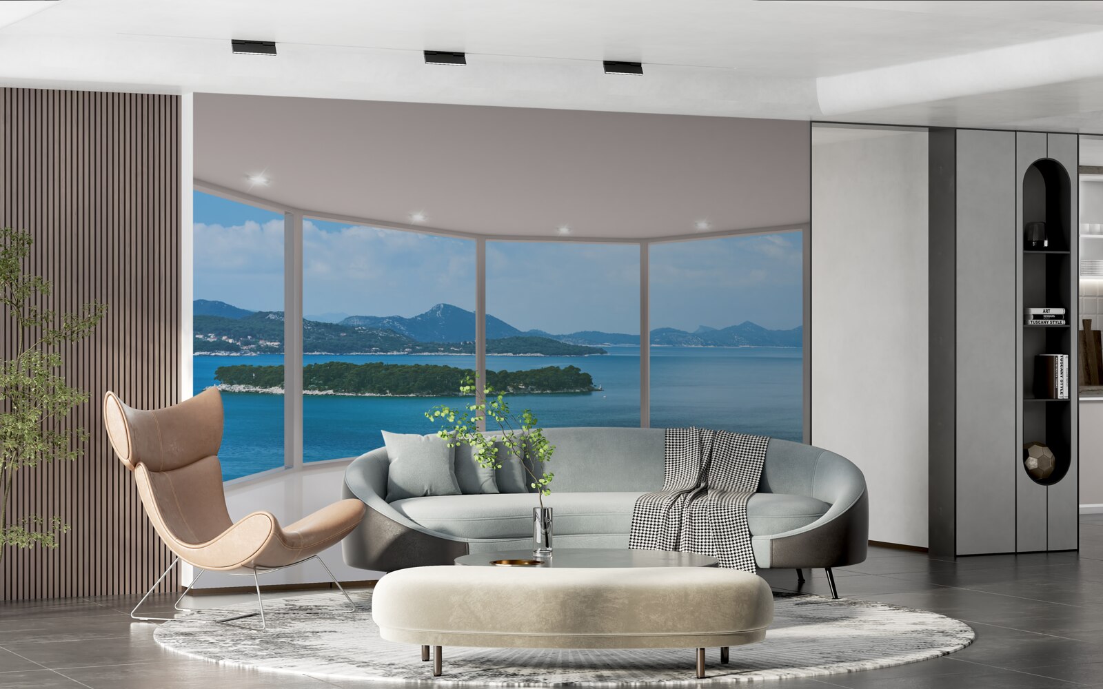 Фотошпалери дивовижний панорамний вид на океан прямо з вікон