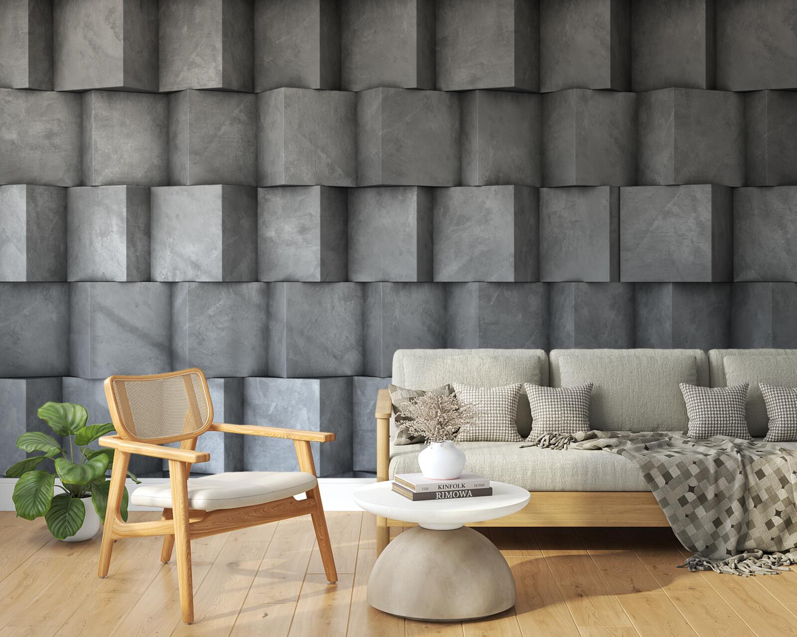 Фотошпалери об'ємні квадрати в різних напрямках