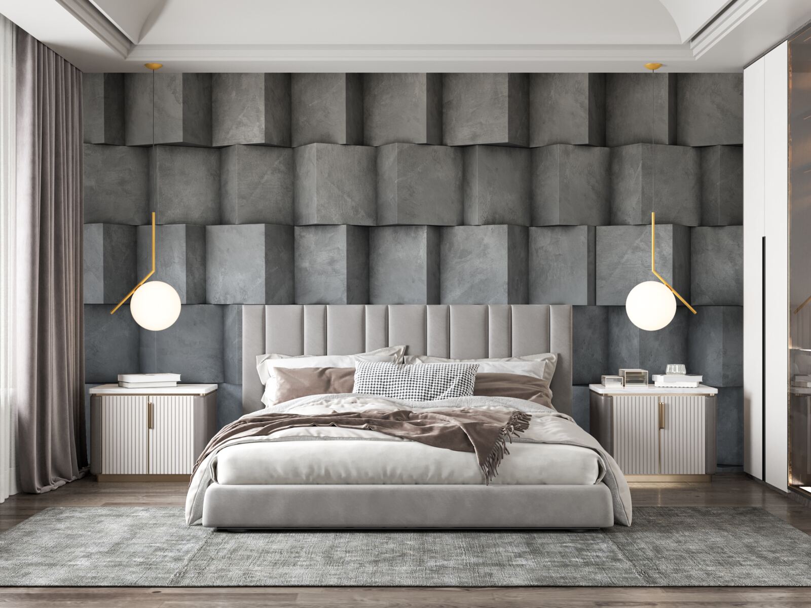 Фотошпалери об'ємні квадрати в різних напрямках