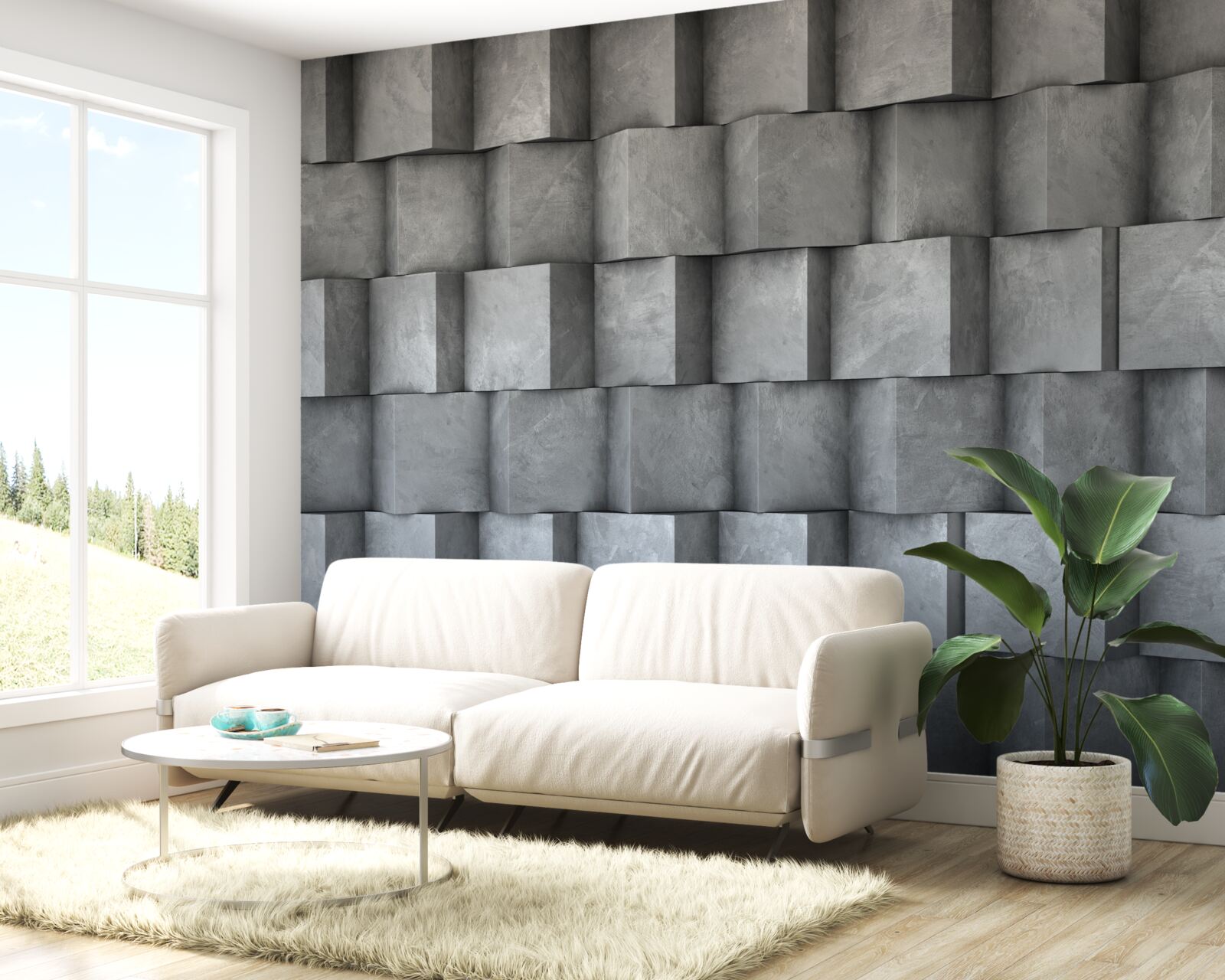 Фотошпалери об'ємні квадрати в різних напрямках