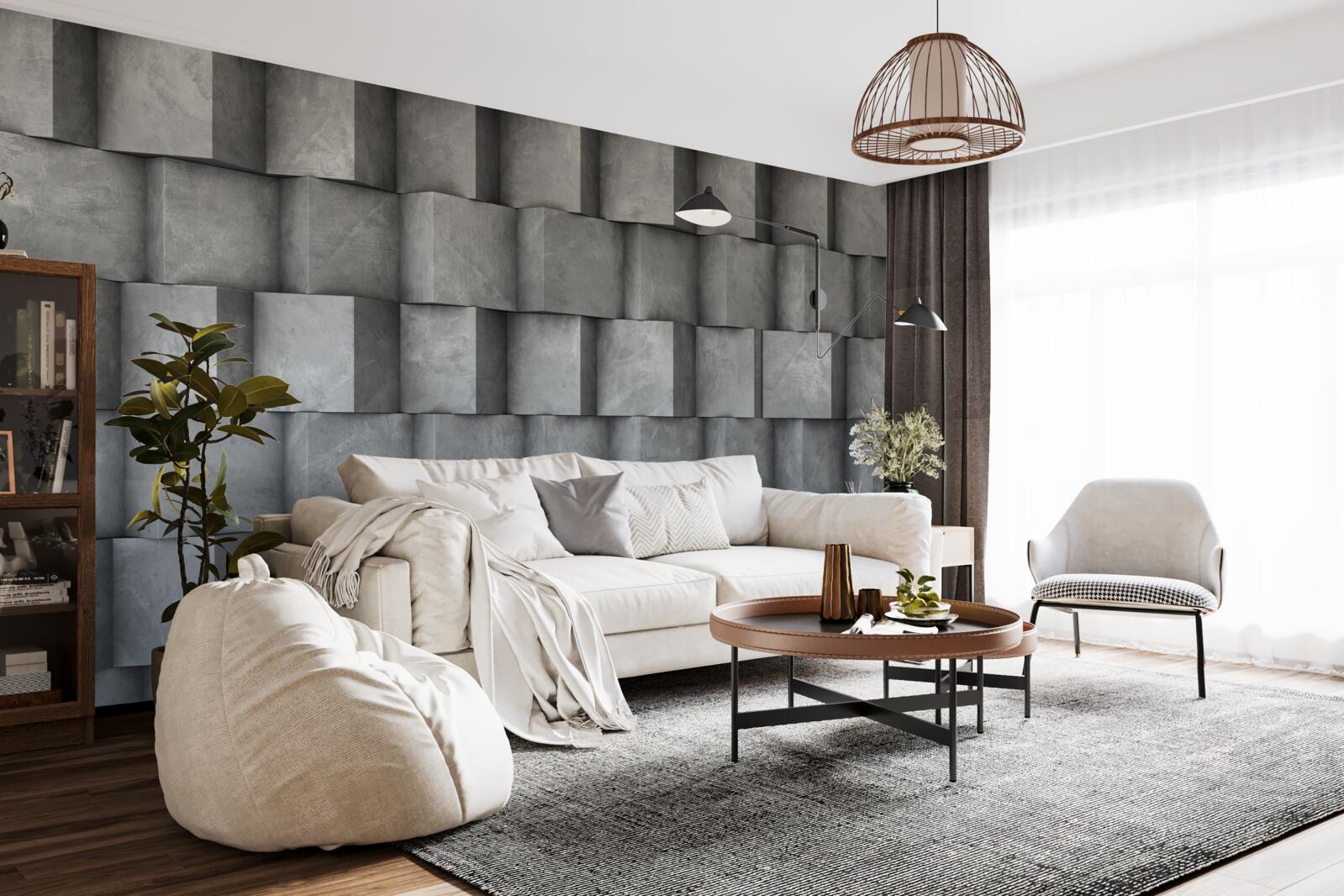 Фотошпалери об'ємні квадрати в різних напрямках