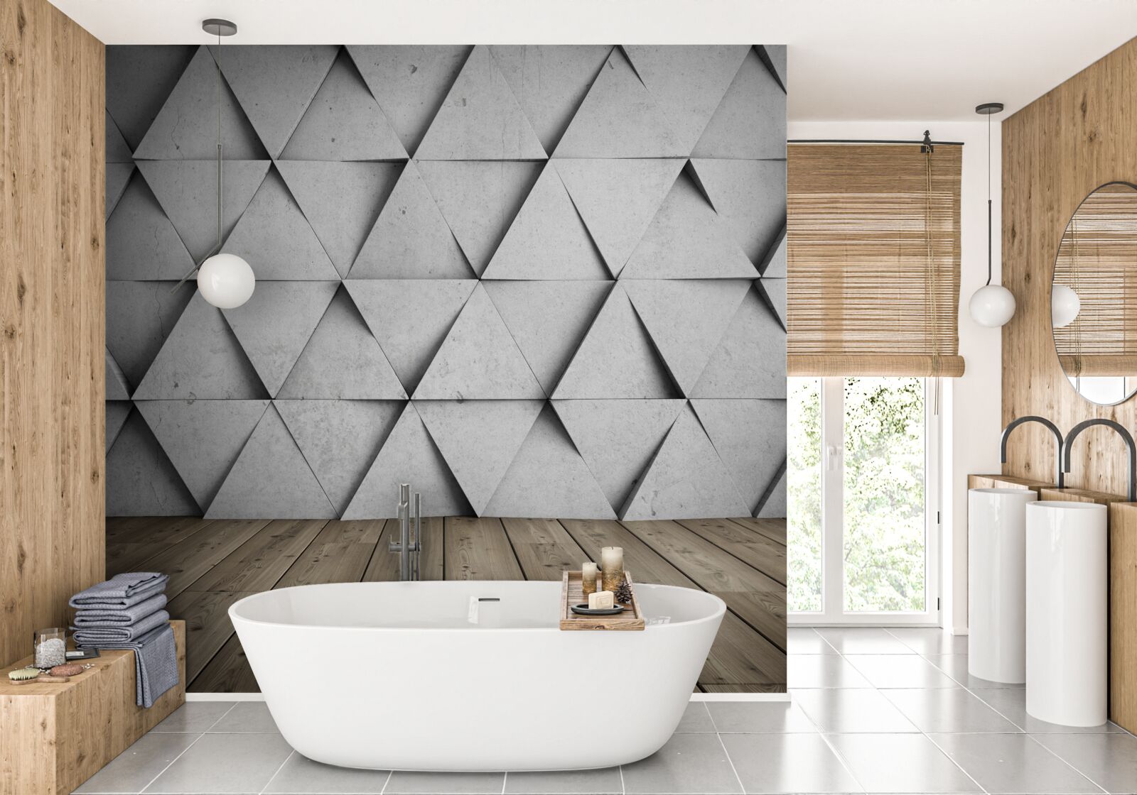 Фотошпалери тривимірні прямокутні трикутники