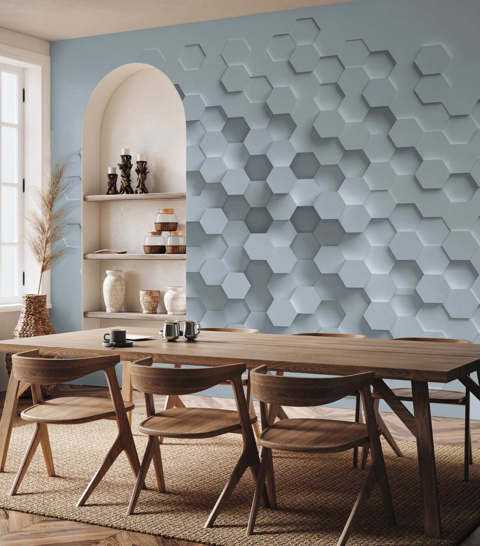 Фотошпалери стільникові утворення з декількох шестикутників