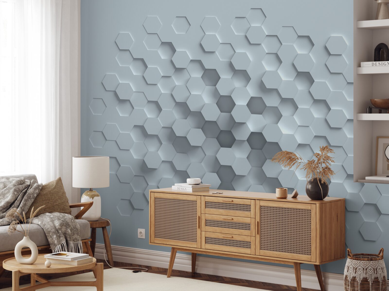 Фотошпалери стільникові утворення з декількох шестикутників