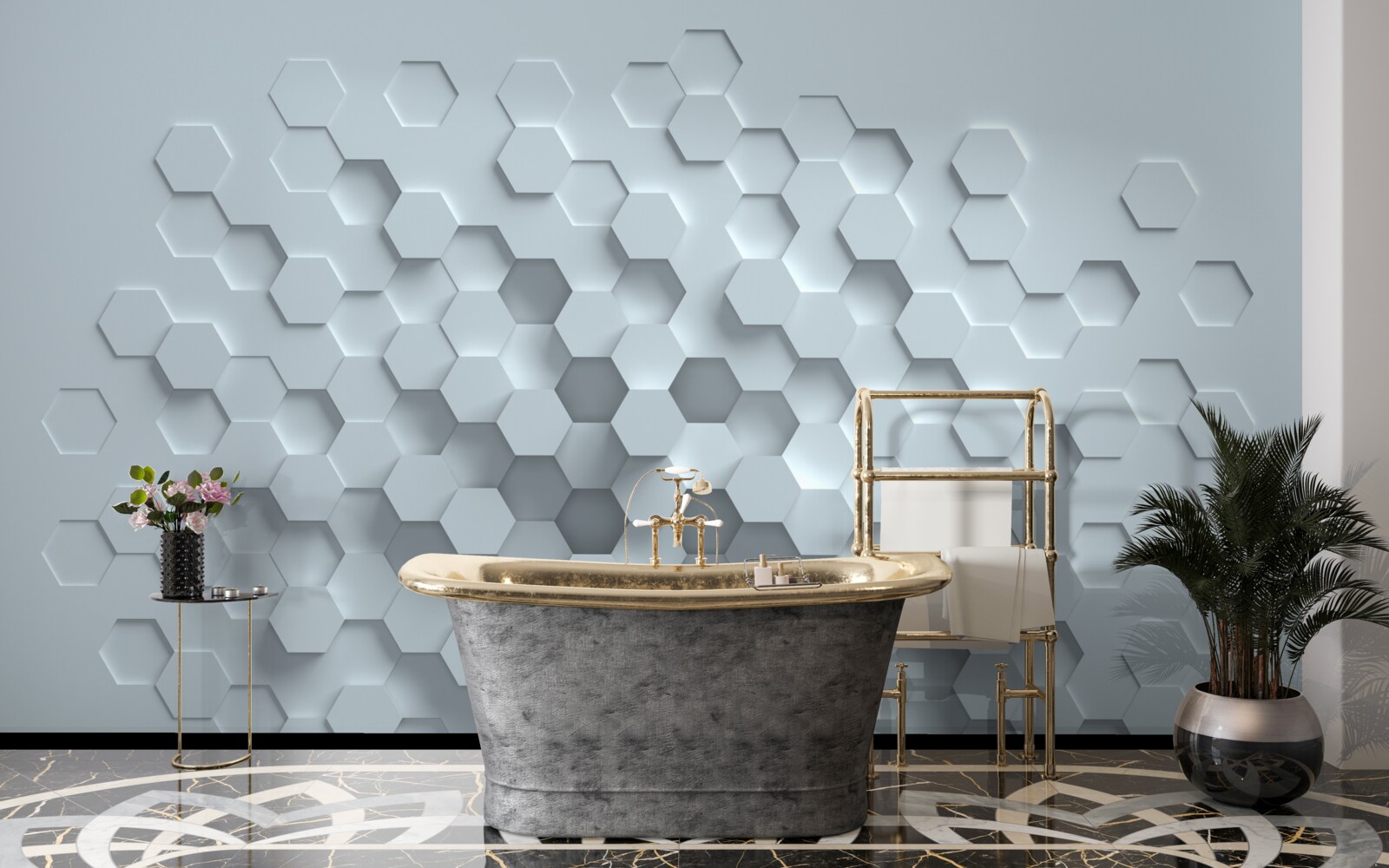 Фотошпалери стільникові утворення з декількох шестикутників