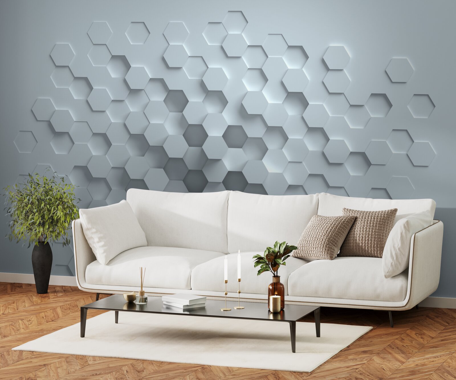 Фотошпалери стільникові утворення з декількох шестикутників