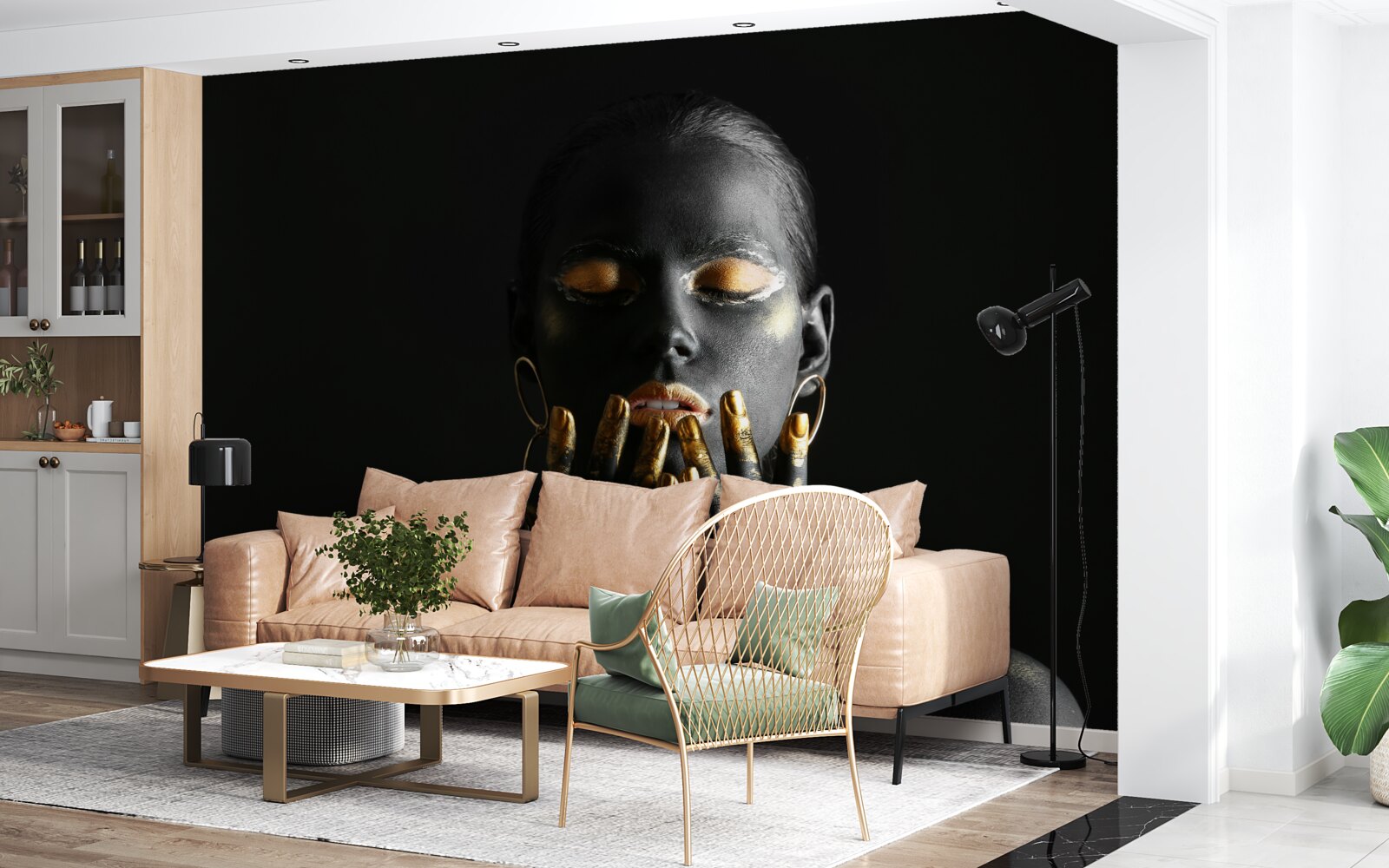 Фотошпалери жінка зі стиснутими губами