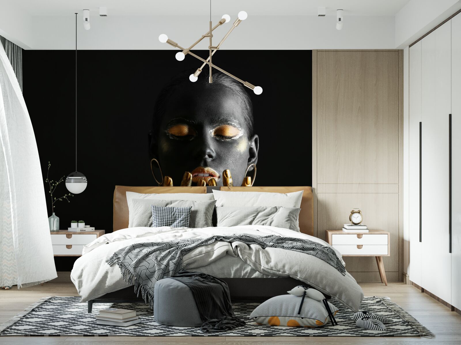 Фотошпалери жінка зі стиснутими губами