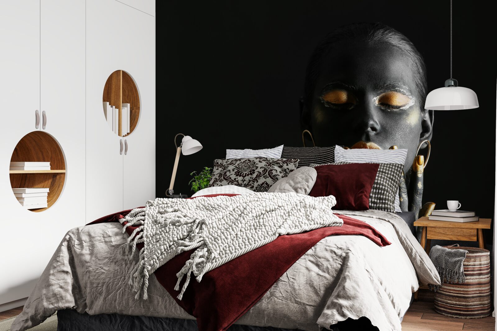 Фотошпалери жінка зі стиснутими губами