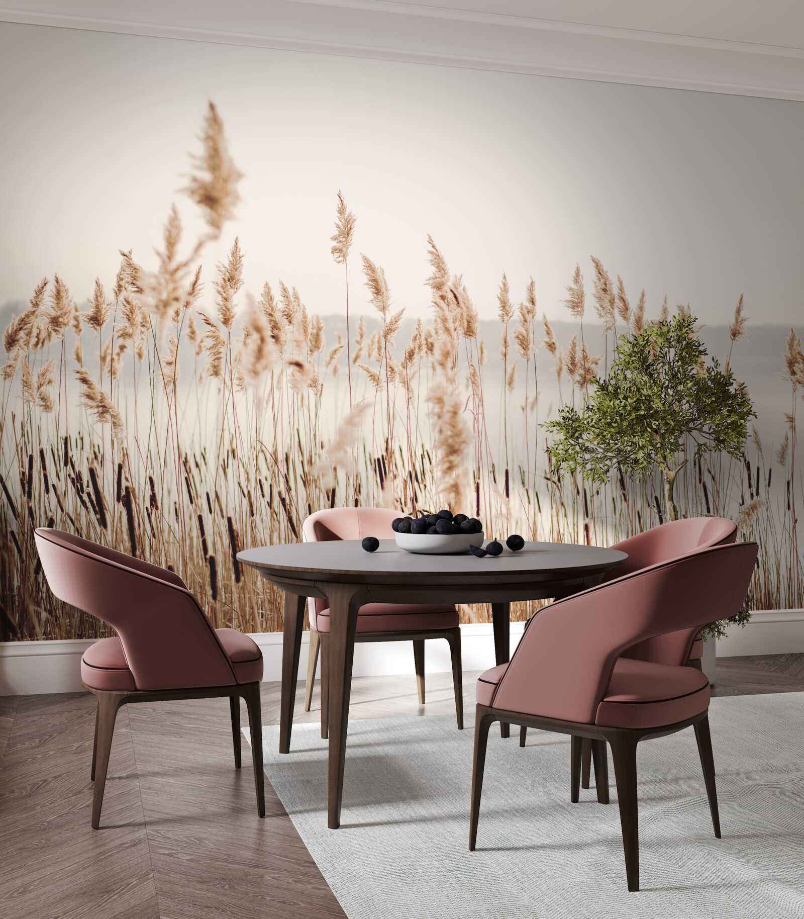 Фотошпалери туманний очерет восени