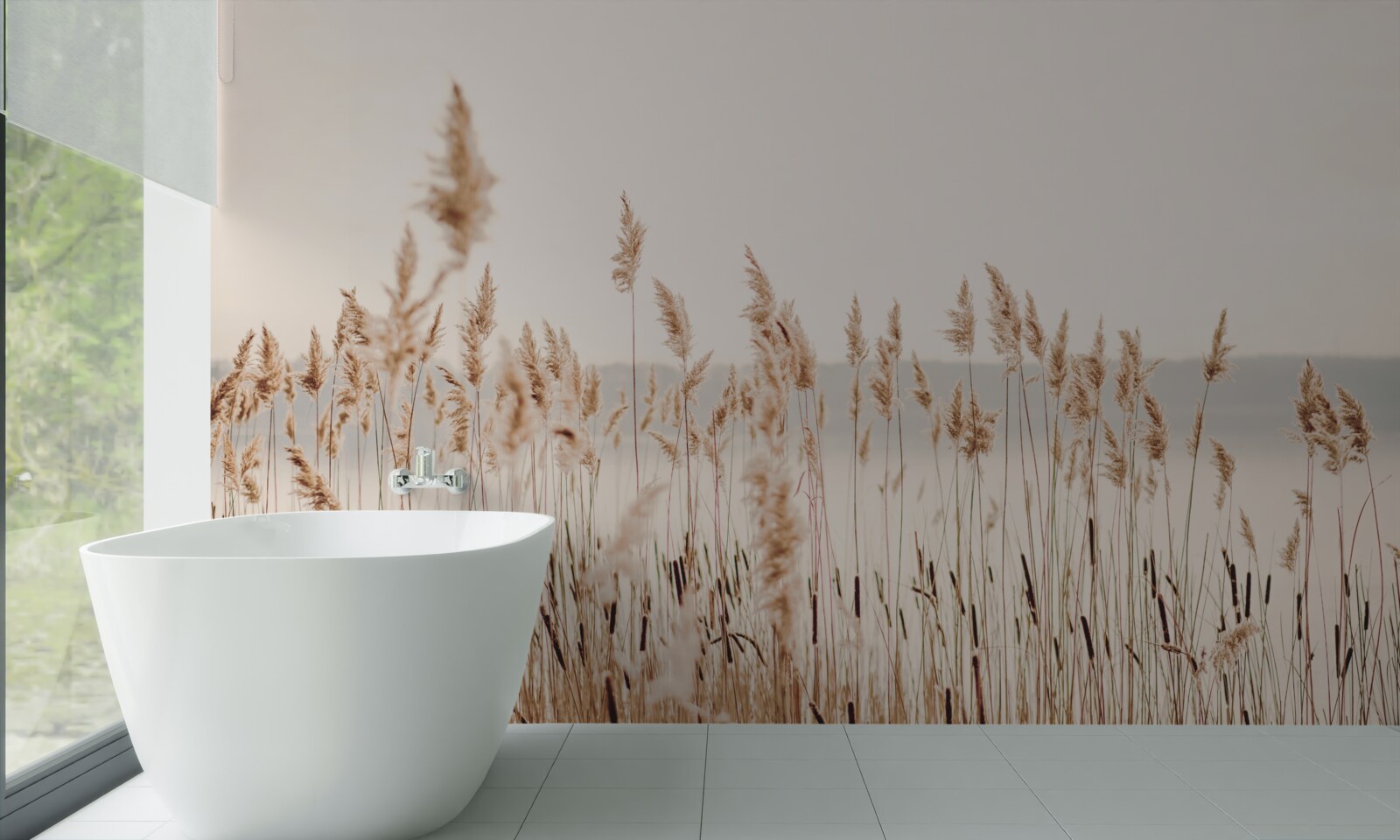 Фотошпалери туманний очерет восени