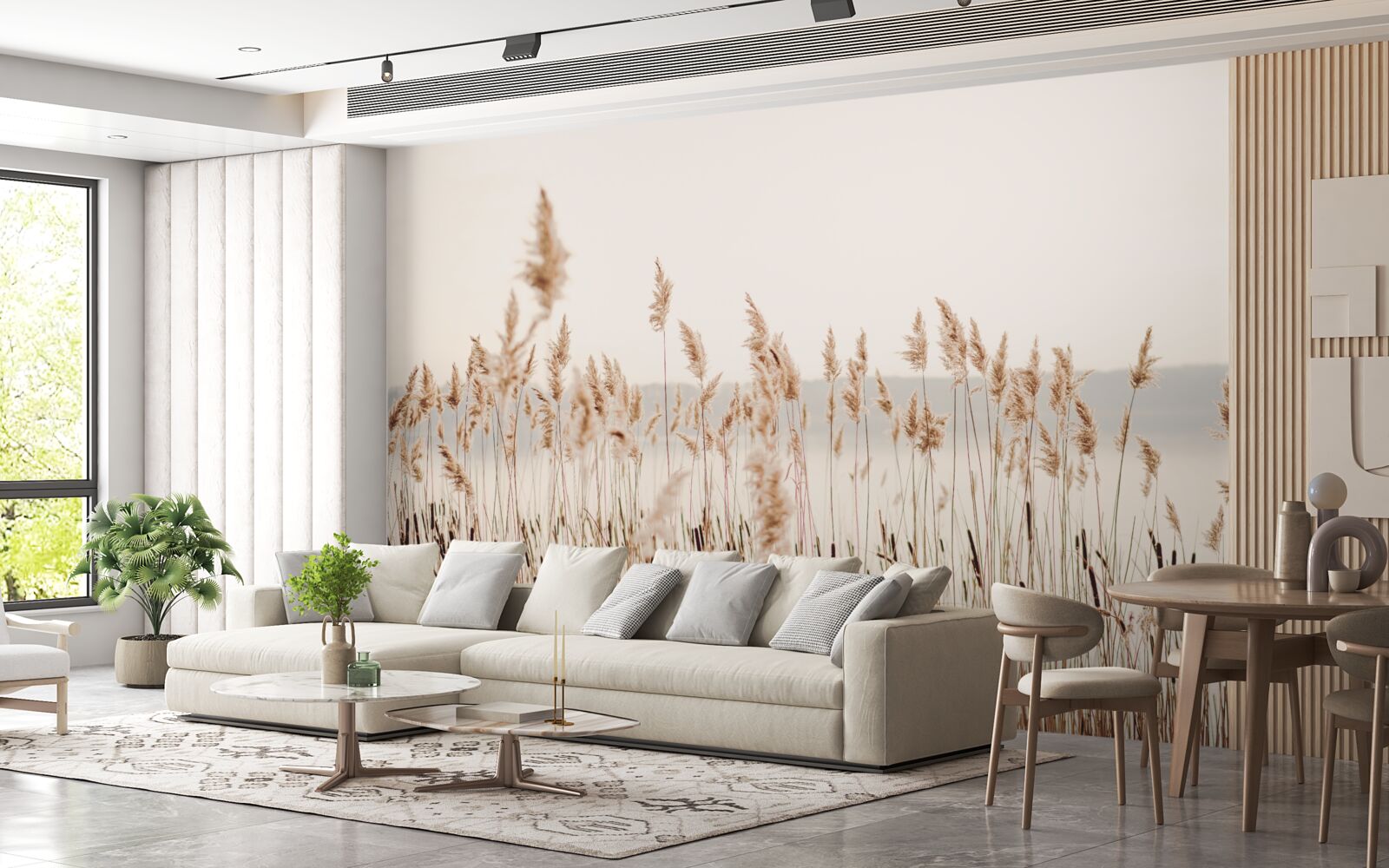 Фотошпалери туманний очерет восени